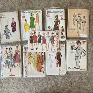 Vintage sewing pattern lot 40s-60s 34 Bust